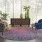 Homeroots 8 ft. Round Rainbow Abstract Striations Area Rug 385277 - alternate 5